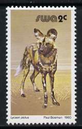 South West Africa 1980-89 Hunting Dog 2c (chalky paper) from Wildlife Def set unmounted mint, SG 350a, stamps on animals, stamps on dogs