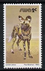 South West Africa 1980-89 Hunting Dog 2c (chalky paper) from Wildlife Def set unmounted mint, SG 350a, stamps on , stamps on  stamps on animals, stamps on  stamps on dogs