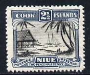 Niue 1944-46 Islanders Working Cargo 2.5d (multiple wmk) unmounted mint, SG 92*, stamps on , stamps on  stamps on ships, stamps on  stamps on  kg6 , stamps on  stamps on 