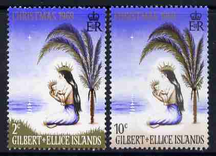 Gilbert & Ellice Islands 1969 Christmas perf set of 2 unmounted mint, SG 157-58*, stamps on , stamps on  stamps on christmas, stamps on  stamps on 