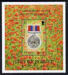 Ascension 1995 50th Anniversary of end of World War II perf m/sheet unmounted mint, SG MS656, stamps on , stamps on  stamps on , stamps on  stamps on  ww2 , stamps on  stamps on militaria, stamps on  stamps on medals