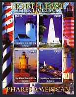 Congo 2004 Lighthouses of America (North East) perf sheetlet containing 4 values unmounted mint, stamps on , stamps on  stamps on lighthouses