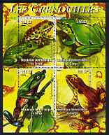 Congo 2004 Frogs (Les Grenouilles) perf sheetlet containing 4 values unmounted mint, stamps on , stamps on  stamps on animals, stamps on  stamps on amphibians, stamps on  stamps on frogs