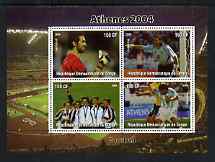 Congo 2004 Athens Olympic Games - Football perf sheetlet containing 4 values unmounted mint, stamps on , stamps on  stamps on olympics, stamps on  stamps on football, stamps on  stamps on sport