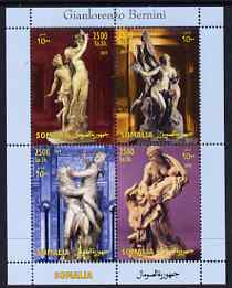 Somalia 2004 Sculptures by Gianlorenzo Bernini perf sheetlet containing 4 values unmounted mint, stamps on , stamps on  stamps on arts, stamps on  stamps on sculpture, stamps on  stamps on bernini