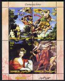 Somalia 2004 Paintings by Domenichino perf sheetlet containing 4 values unmounted mint, stamps on arts, stamps on domenichino