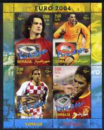 Somalia 2004 Football Euro 2004 perf sheetlet containing 4 values unmounted mint, stamps on football, stamps on sport