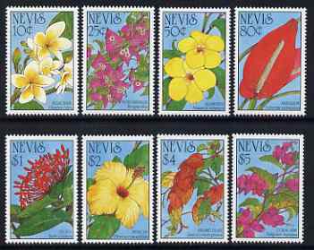 Nevis 1993 West Indian Flowers set of 8 unmounted mint, SG 735-42, stamps on flowers, stamps on 