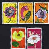 Surinam 1978 Flowers set of 5 unmounted mint, SG 901-905, stamps on flowers