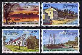 St Vincent - Grenadines 1976 Union Island (1st Series) set of 4 unmounted mint, SG 74-77, stamps on ships, stamps on postal, stamps on churches