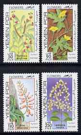 Yemen - Republic 1981 Flowers (2nd series) set of 4 unmounted mint, SG 265-68, stamps on , stamps on  stamps on flowers, stamps on  stamps on cacti, stamps on  stamps on scots, stamps on  stamps on scotland