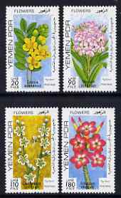 Yemen - Republic 1979 Flowers (1st series) set of 4 unmounted mint, SG 232-35, stamps on flowers
