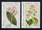 United Nations (Geneva) 1990 Medicinal Plants set of 2 unmounted mint, SG G186-87                                                     , stamps on , stamps on  stamps on flowers, stamps on  stamps on medical, stamps on  stamps on medicinal plants