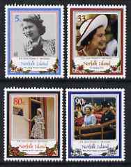 Norfolk Island 1986 Queen Elizabeth II 60th Birthday set of 4 unmounted mint, SG 389-92, stamps on royalty