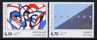 France 1996 Contemporary Art set of 2 unmounted mint, SG 3301-02, stamps on arts