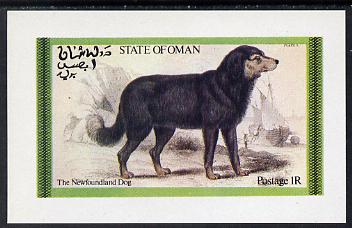 Oman 1973 Dogs (Newfoundland) imperf souvenir sheet (1R value)  unmounted mint, stamps on , stamps on  stamps on animals  dogs    newfoundland