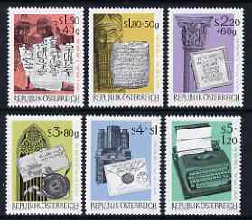 Austria 1965 'WIPA' Stamp Exhibition (2nd Series) Development of the Letter set of 6 unmounted mint, SG 1447-52, stamps on , stamps on  stamps on stamp exhibitions, stamps on  stamps on postal, stamps on  stamps on printing