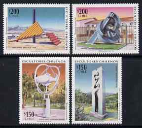 Chile 1996 Modern Sculpture set of 4 unmounted mint, SG 1721-24, stamps on , stamps on  stamps on arts, stamps on  stamps on sculpture, stamps on  stamps on fish