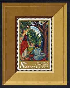 Hungary 1967 Apple Pickers painting by Uitz m/sheet unmounted mint, SG MS 2325, stamps on arts, stamps on fruit