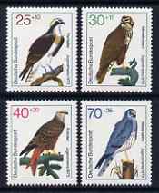 Germany - West 1973 Youth Welfare Birds set of 4 unmounted mint, SG 1648-51, stamps on , stamps on  stamps on birds, stamps on  stamps on birds of prey