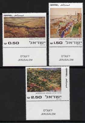 Israel 1981 Paintings of Jerusalem set of 3 with tabs unmounted mint, SG 804-06, stamps on , stamps on  stamps on arts, stamps on  stamps on judaica