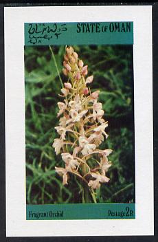 Oman 1973 Orchids imperf souvenir sheet (2R value) unmounted mint, stamps on , stamps on  stamps on flowers  orchids