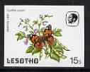 Lesotho 1984 Butterflies Painted Lady 15s imperf proof with background omitted, unmounted mint as SG 571, stamps on butterflies