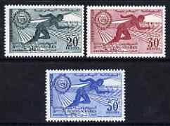 Morocco 1961 3rd Pan-Arab Games, Casablanca set of 3 unmounted mint, SG 92-94, stamps on , stamps on  stamps on sport, stamps on  stamps on athletics, stamps on  stamps on running