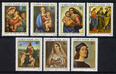 Vietnam 1983 500th Birth Anniversary of Raphel set of 7 unmounted mint, SG 573-79, stamps on , stamps on  stamps on arts, stamps on  stamps on raphael