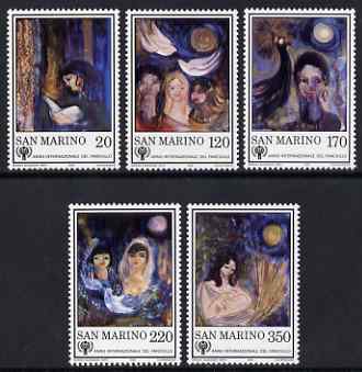 San Marino 1979 International Year of the Child set of 5 unmounted mint, SG 1115-19, stamps on arts, stamps on children, stamps on  iyc , stamps on 
