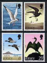 Jersey 1975 Sea Birds set of 4 unmounted mint SG 129-32, stamps on , stamps on  stamps on birds, stamps on  stamps on geese, stamps on  stamps on terns, stamps on  stamps on petrel, stamps on  stamps on shag