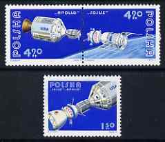 Poland 1975 Apollo-Soyuz Space Link set of 3 unmounted mint, SG 2373-75, stamps on , stamps on  stamps on space