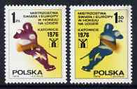 Poland 1976 World Ice Hockey Championships set of 2 unmounted mint, SG 2426-27, stamps on , stamps on  stamps on sport, stamps on  stamps on ice hockey