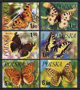 Poland 1977 Butterflies set of 6 unmounted mint, SG 2503-08, stamps on butterflies