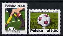 Poland 1978 World Cup Football set of 2 unmounted mint, SG 2544-45, stamps on football, stamps on sport