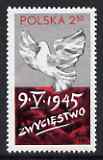 Poland 1980 35th Anniversary of Liberation unmounted mint, SG 2670, stamps on birds, stamps on dove, stamps on peace
