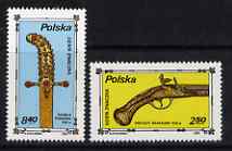 Poland 1981 Stamp Day set of 2 antique weapons unmounted mint, SG 2771-72, stamps on , stamps on  stamps on militaria, stamps on  stamps on guns, stamps on  stamps on shooting, stamps on  stamps on postal
