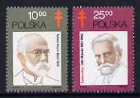 Poland 1982 Centenary of Discovery of Tubercle Bacillus set of 2 unmounted mint, SG 2831-32, stamps on , stamps on  stamps on medical