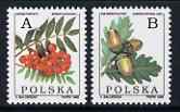 Poland 1995 Fruits of Trees (No value expressed) set of 2 unmounted mint, SG 3576-77, stamps on , stamps on  stamps on trees