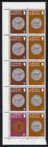 Guernsey 1982 Coins in 70p booklet format (5 x 5p, 4 x 8p, 1 x 13p) unmounted mint, SG 181b, stamps on coins, stamps on bovine, stamps on windmills