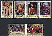 Spain 1979 Stamp Day and J de Juanes (painter) commemoration set of 6 unmounted mint, SG 2585-90, stamps on arts, stamps on religion