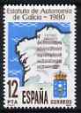 Spain 1980 Galician Autonomy 12p showing map and musical score of National Anthem unmounted mint, SG 2638, stamps on , stamps on  stamps on music, stamps on  stamps on maps