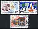 Spain 1983 Anniversaries set of 3 unmounted mint, SG 2732-34, stamps on science, stamps on technology, stamps on scouts