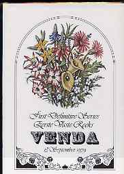 Venda 1989 Flowers first definitive issue mounted in illustrated presentation folder and cancelled decorative first day cds, between SG 5-21, stamps on flowers