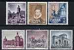 Spain 1961 400th Anniversary of Madrid as Capital of Spain set of 6 unmounted mint, SG 1449-54, stamps on , stamps on  stamps on animals, stamps on  stamps on lions, stamps on  stamps on horses, stamps on  stamps on literature, stamps on  stamps on don quixote, stamps on  stamps on fountains