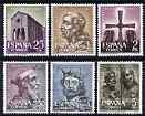 Spain 1961 1200th Anniversary pf Oviedo set of 6 unmounted mint, SG 1455-1460 , stamps on religion, stamps on churches, stamps on royalty