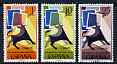 Spain 1965 World Stamp Day set of 3 unmounted mint, SG 1728-30, stamps on postal, stamps on stamp on stamp, stamps on bovine, stamps on bulls, stamps on stamponstamp