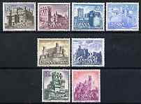 Spain 1966 Spanish Castles (1st series) set of 8 unmounted mint, SG 1798-1805, stamps on , stamps on  stamps on architecture, stamps on  stamps on castles