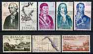 Spain 1967 Explorers & Colonizers of America (7th series) set of 8 unmounted mint, SG 1877-84, stamps on ships, stamps on maps, stamps on explorers, stamps on americana