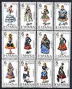 Spain 1970 Provincial Costumes #4 set of 12 unmounted mint, SG 2007-18, stamps on , stamps on  stamps on costumes, stamps on  stamps on fashion